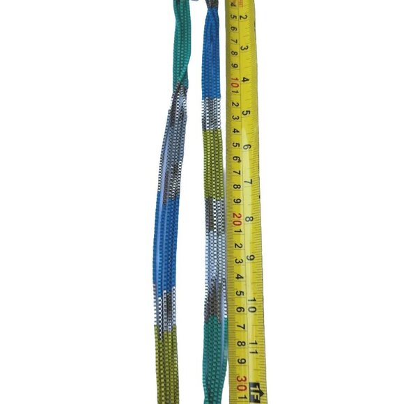 JESSICA SIMPSON Multicolor Colorblock Five Strand 27" Metal Box Chain Necklace - Picture 3 of 6